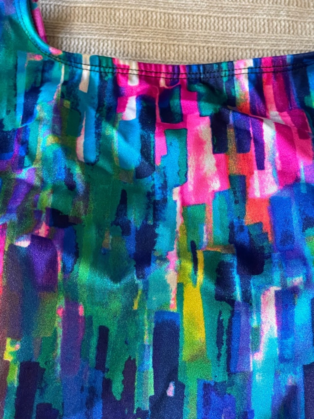 St. John's Bay Vibrant Multicolor One-Piece Swimsuit Size 12 - Picture 10 of 11